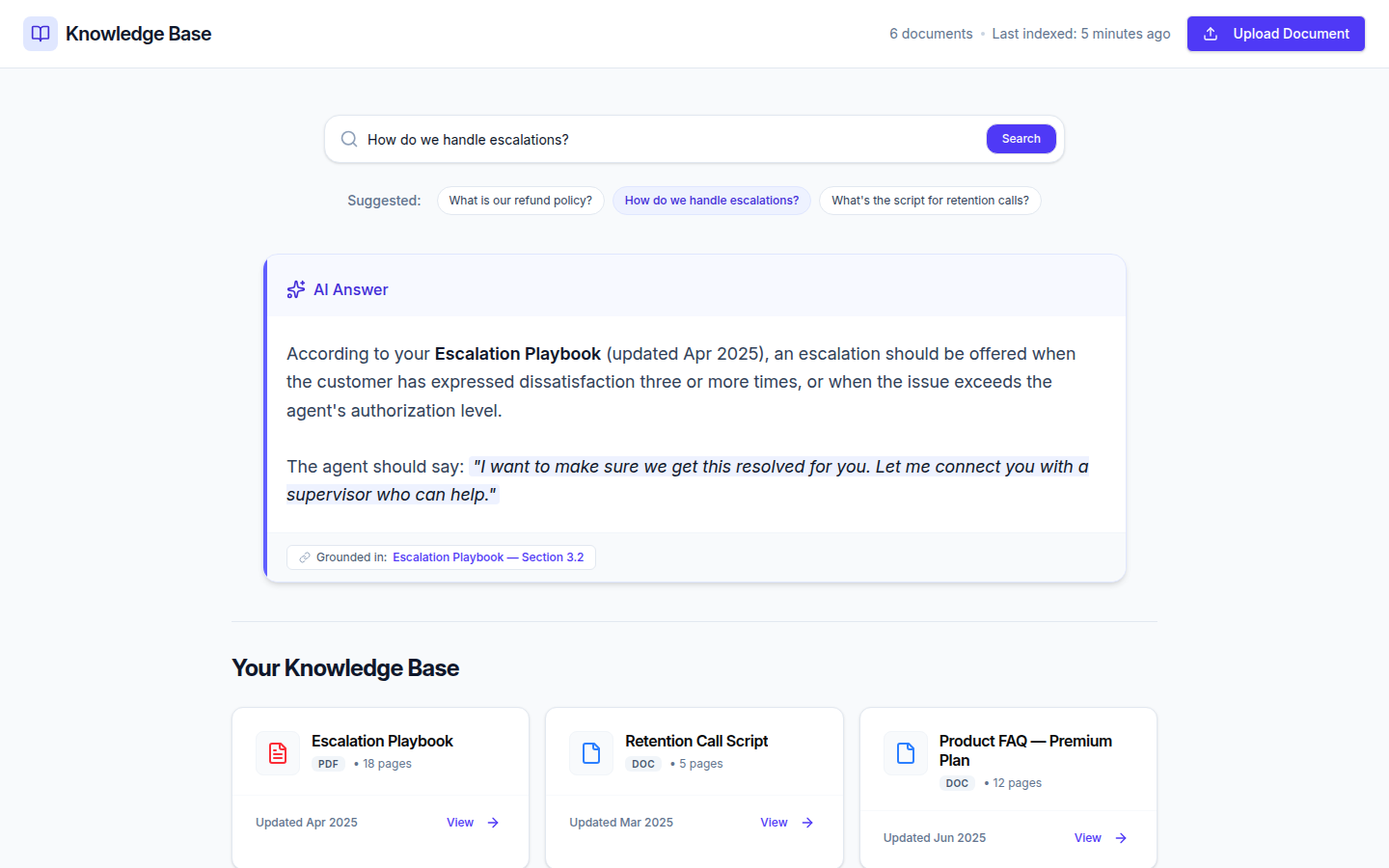 What the Knowledge Base Looks Like